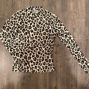 Leopard Turtle Neck Long Sleeve